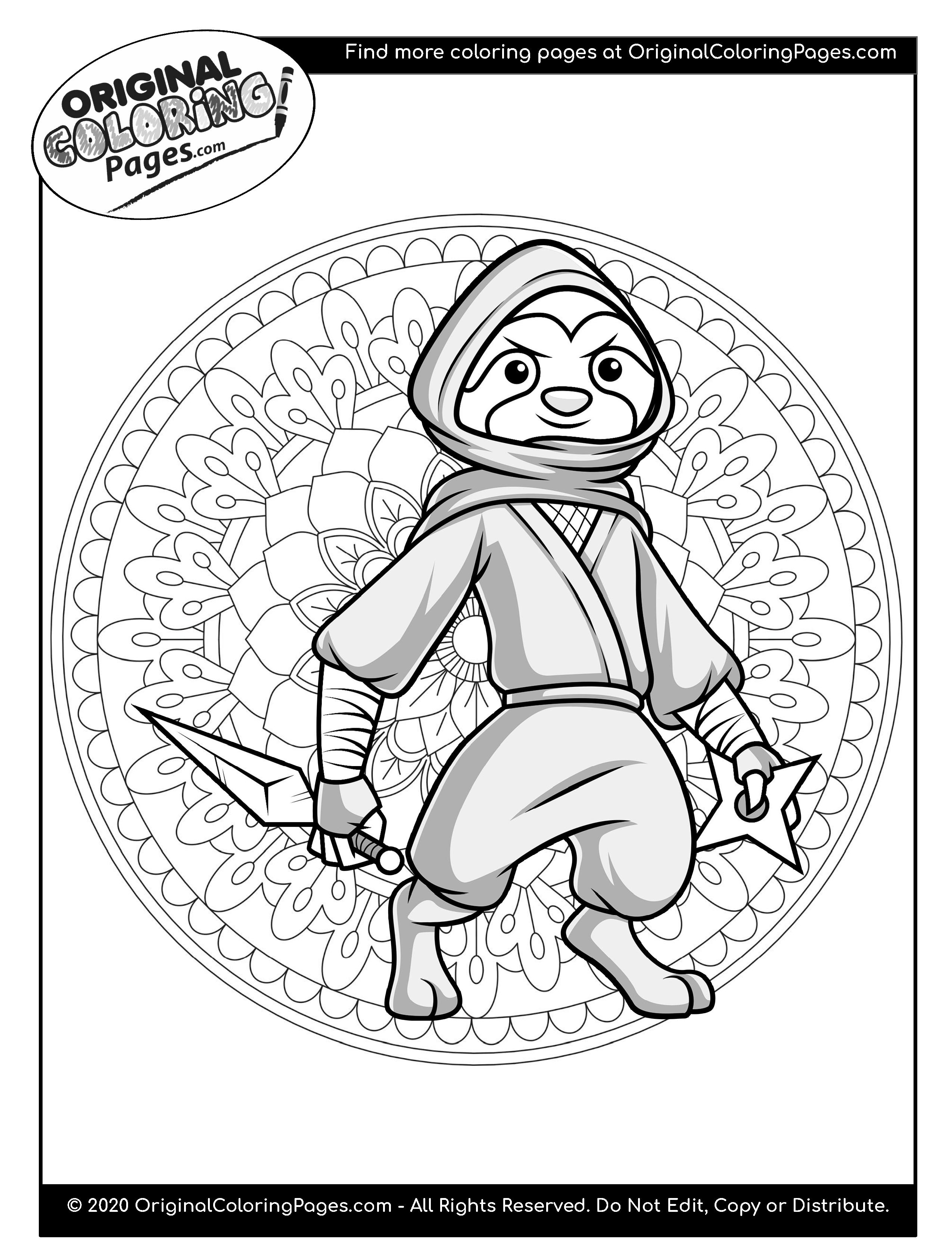 Ninja Monkey Coloring Pages - Coloring Nation