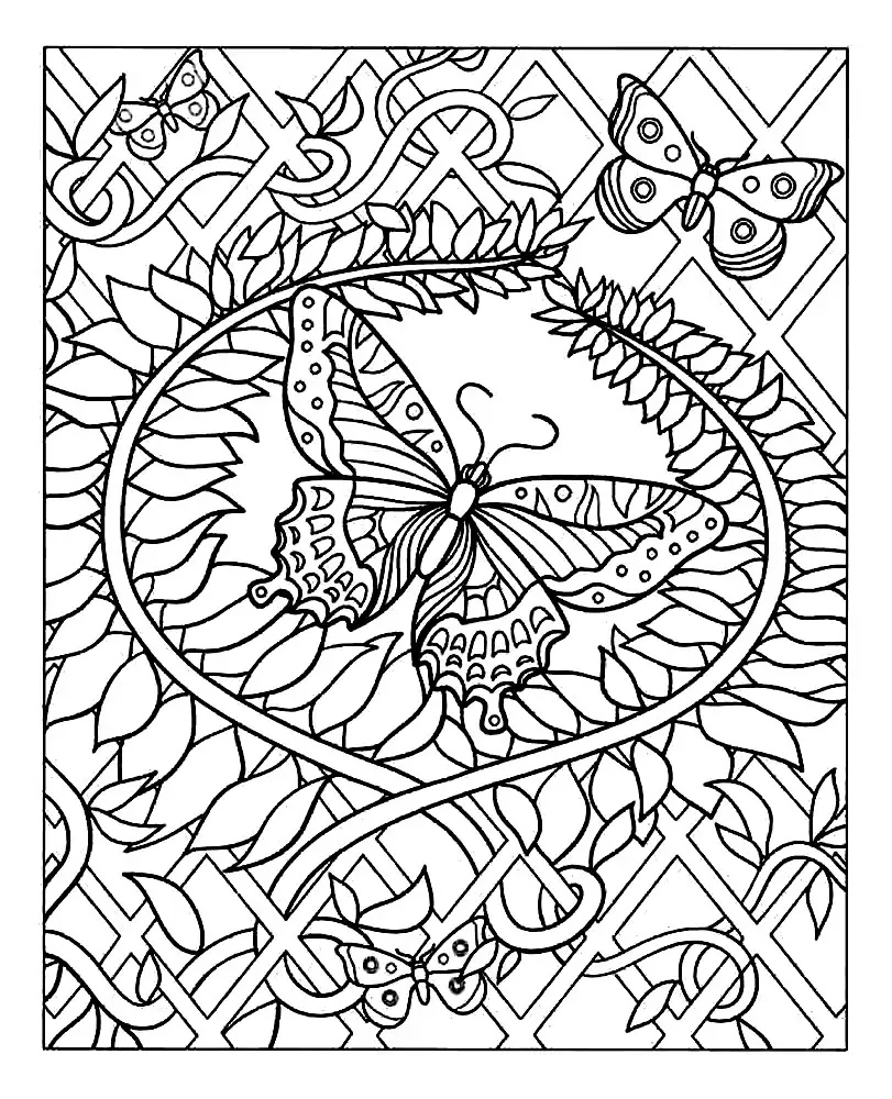 Free butterfly - Butterflies & insects Adult Coloring Pages