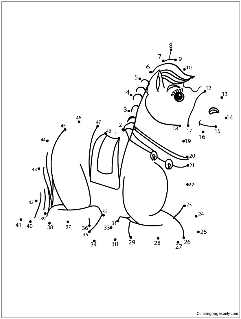 Laying Horse Dot To Dot Game Coloring Page Coloring Page Online