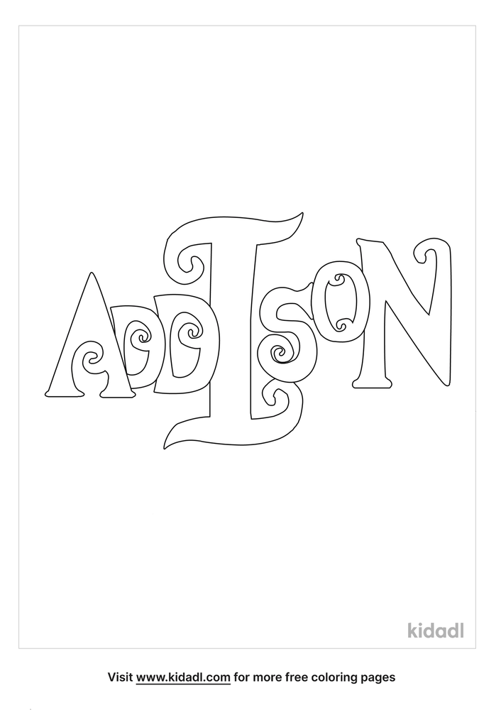 Addison Coloring Pages | Free Names Coloring Pages | Kidadl