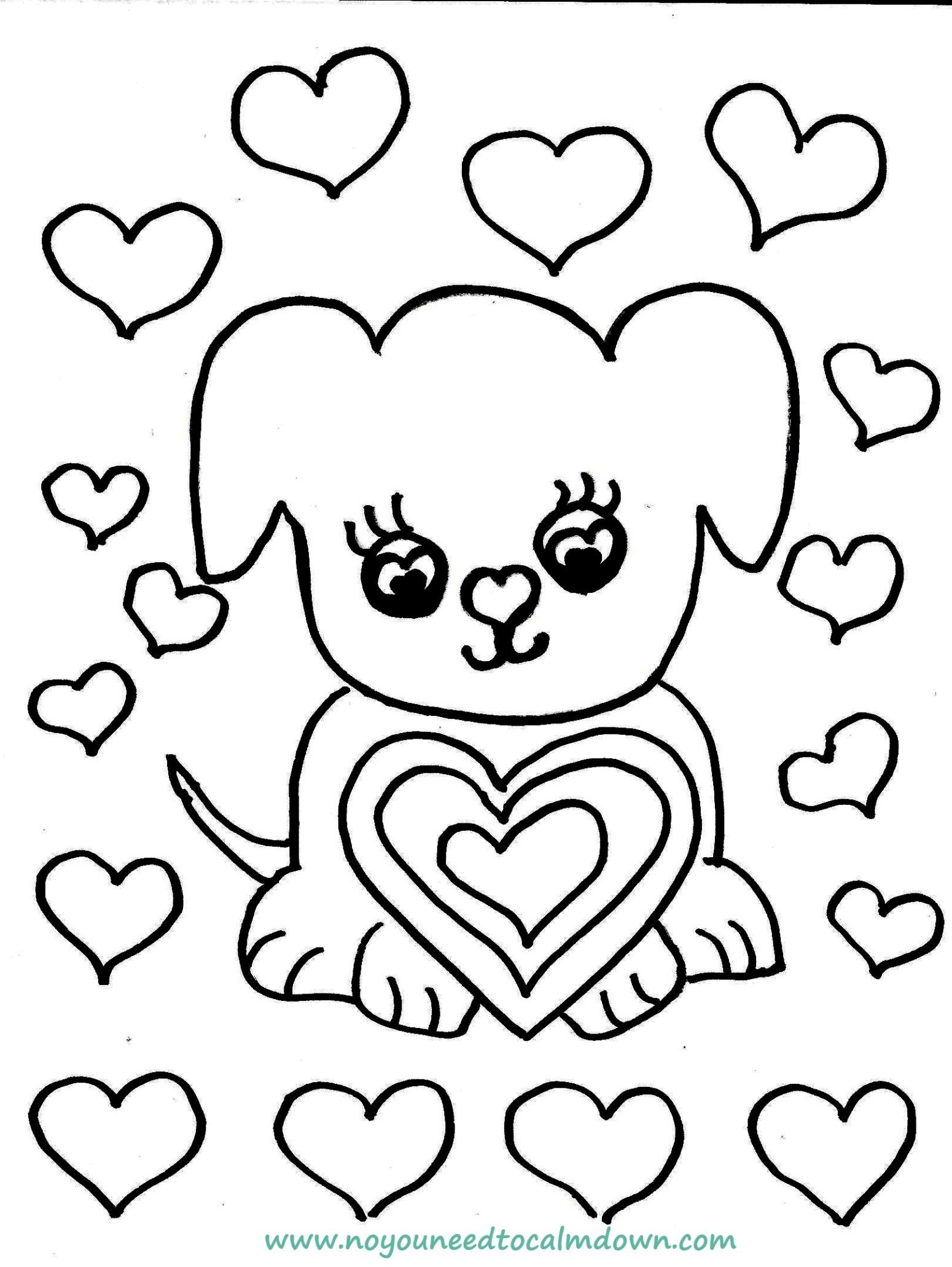 Cute Dog Valentine's Day Coloring Page - Free Printable | No, YOU Need To  Calm Down! | Valentines day coloring page, Valentine coloring sheets,  Valentine coloring