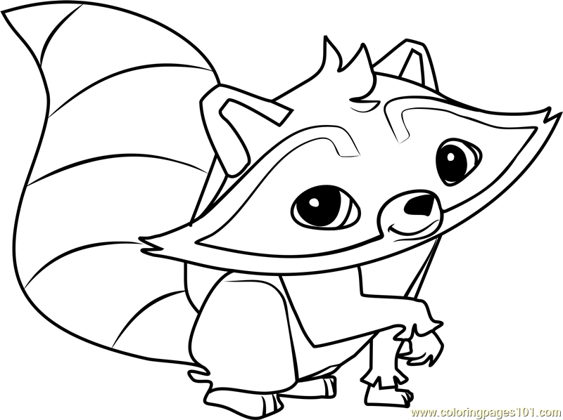 raccoon Animal Jam Coloring Page for Kids - Free Animal Jam Printable Coloring  Pages Online for Kids - ColoringPages101.com | Coloring Pages for Kids