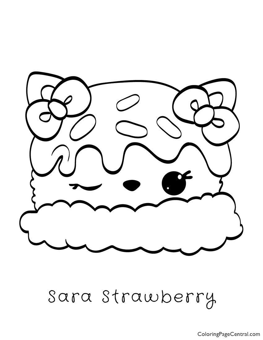 Num Noms - Sara Strawberry Coloring Page | Coloring Page Central