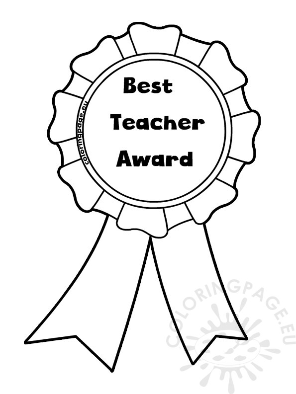 Printable Best Teacher Award | Coloring Page
