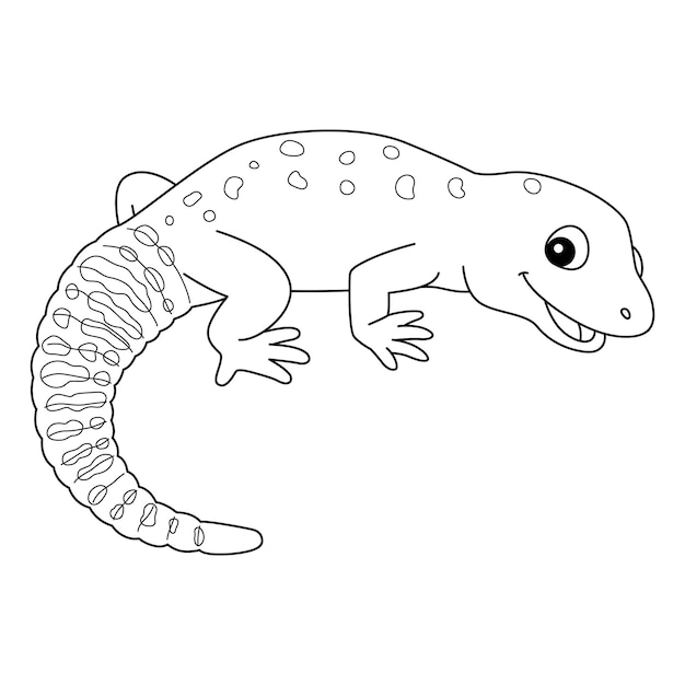 Premium Vector | Leopard gecko animal isolated coloring page