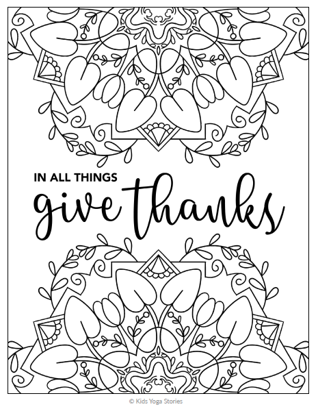 Coloring Pages for Kids - Gratitude & Kindness – Kids Yoga Stories
