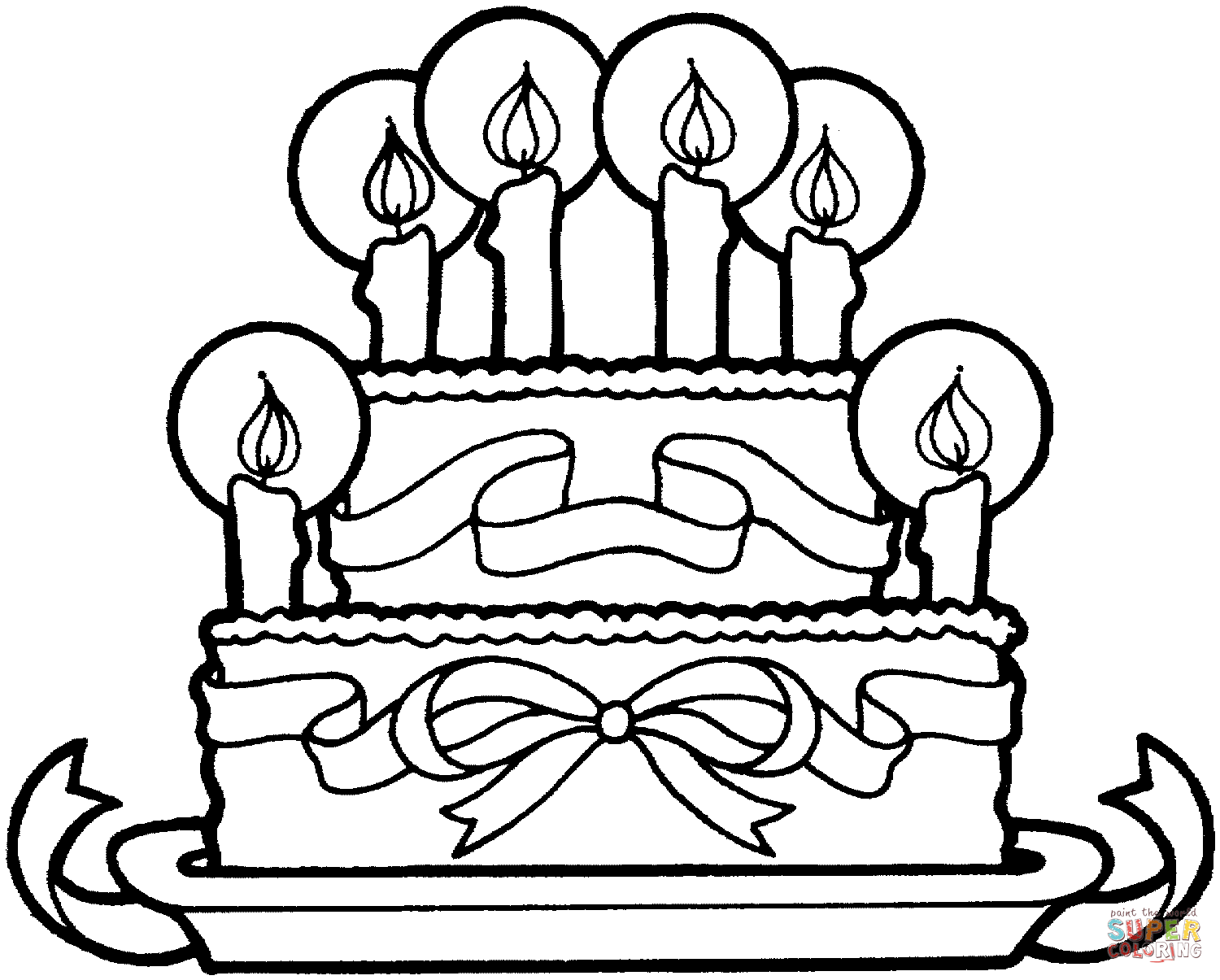 Happy Birthday Cake Coloring Page - Get Coloring Pages