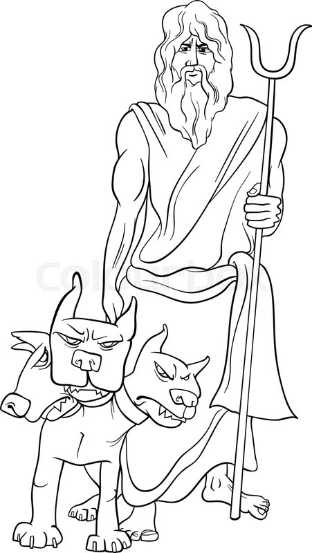 greek god hades coloring page | Stock vector | Colourbox
