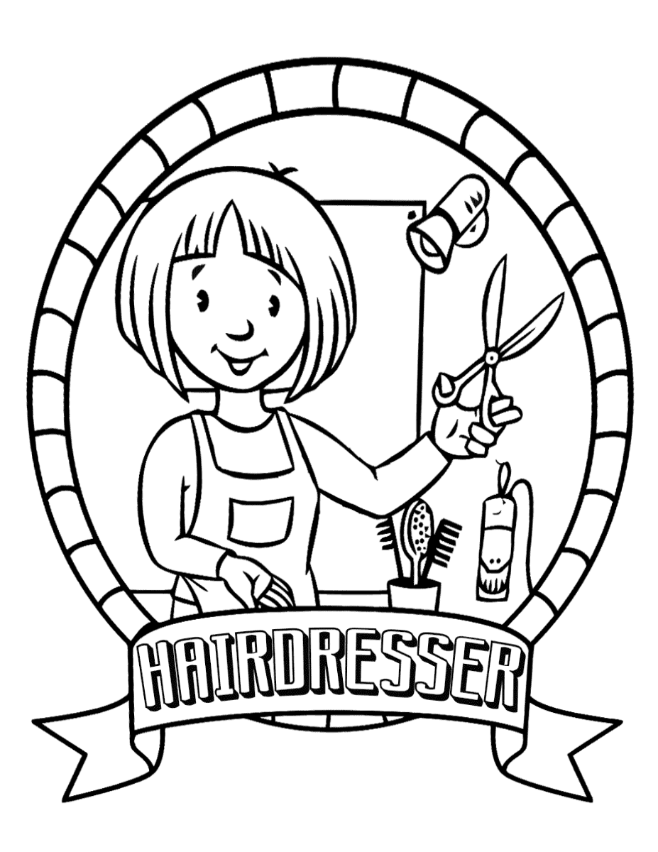 Hairdresser coloring pages | Coloring pages to download and print