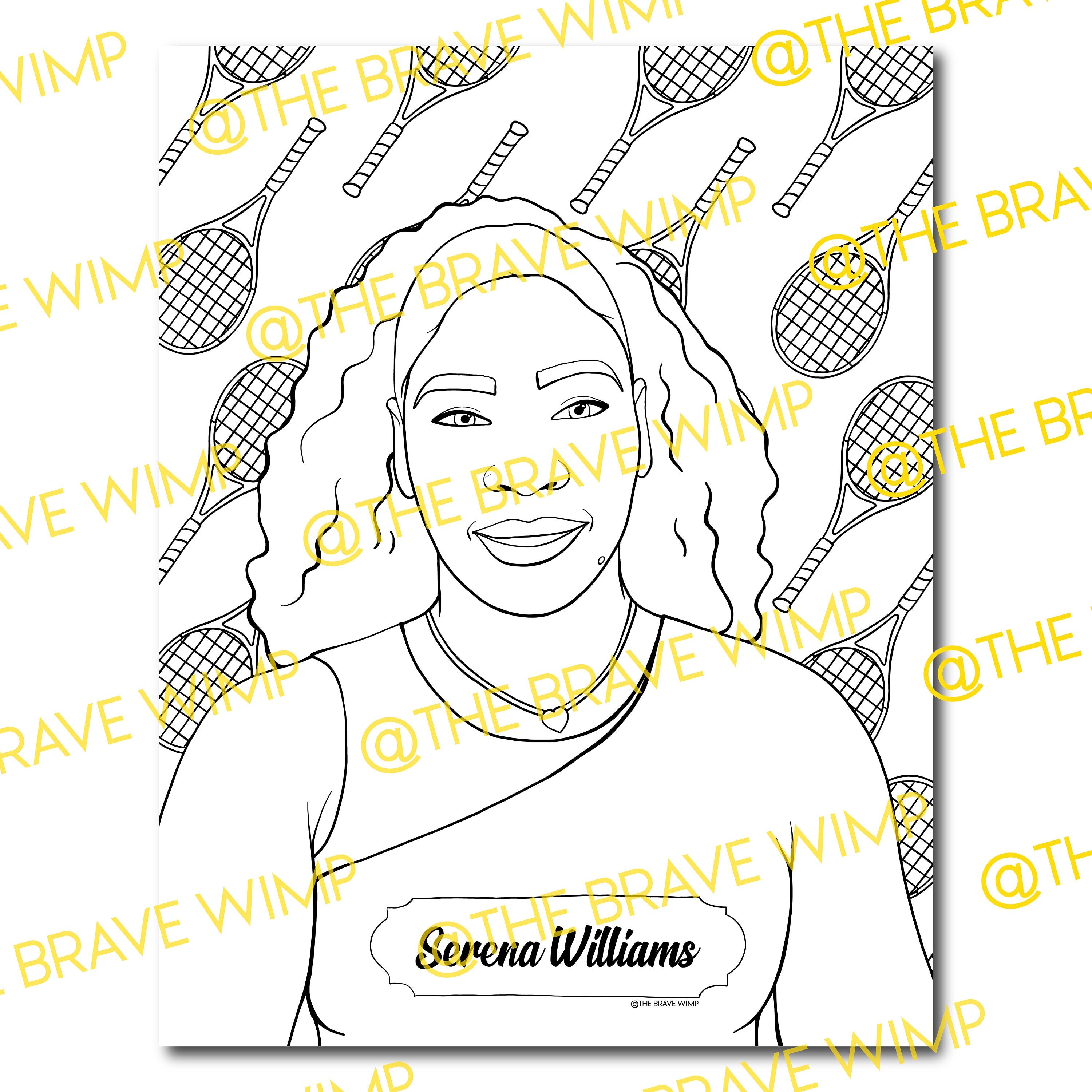 Serena Williams Coloring Page // Sheroes : Our Time Is Now - Coloring ...