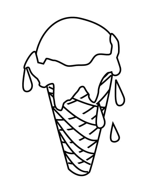 Ice Cream Melts Coloring Page - Free Printable Coloring Pages for Kids
