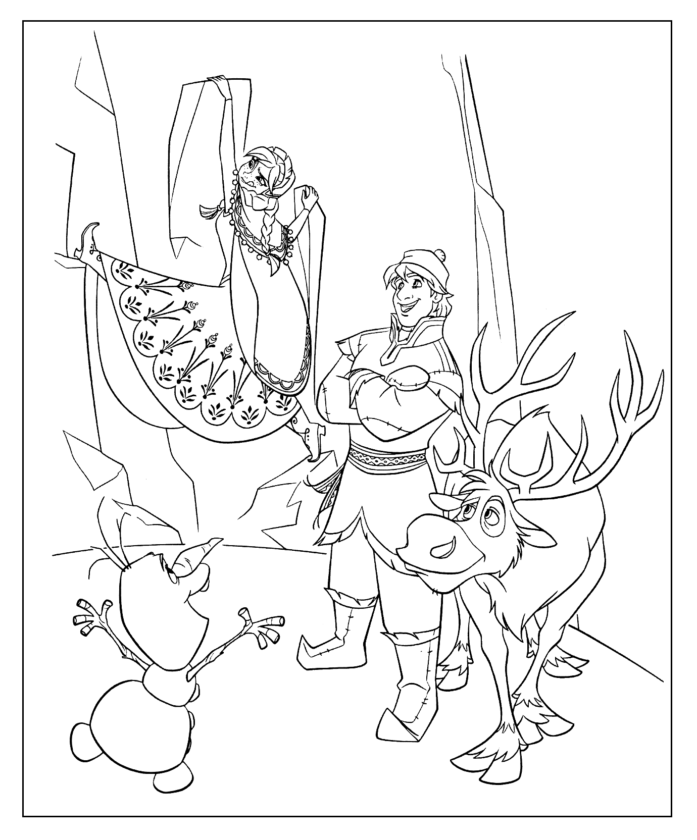 Kristoff, Anna, Sven and Olaf Coloring Pages - Kristoff Coloring Pages - Coloring  Pages For Kids And Adults