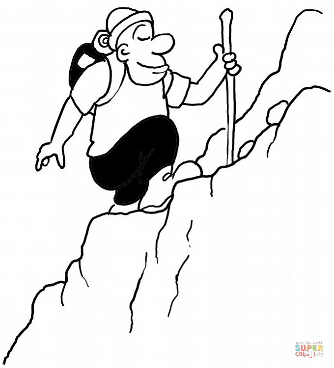 Climbing the Mountain coloring page | Free Printable Coloring Pages