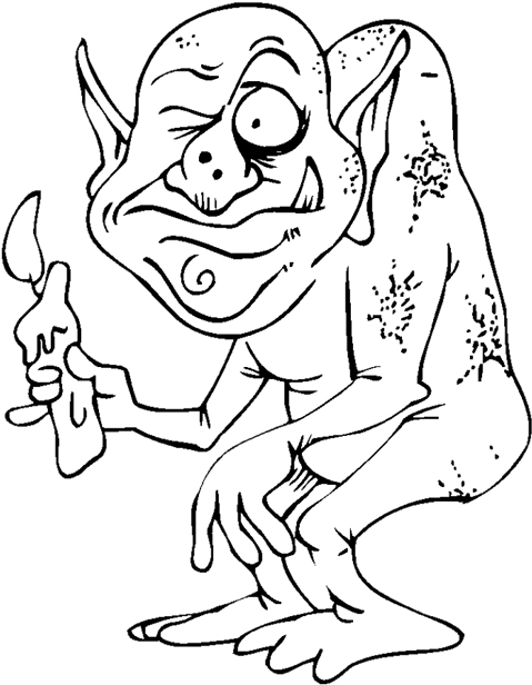 Download Goblin Coloring Page - Kid Coloring Pages Goblin Halloween PNG  Image with No Background - PNGkey.com