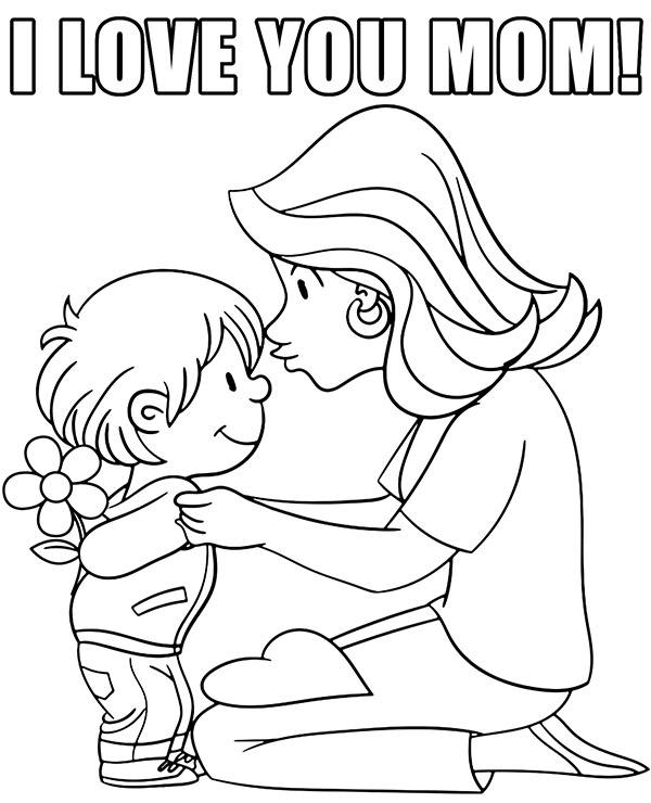 I love mom coloring page mother - Topcoloringpages.net