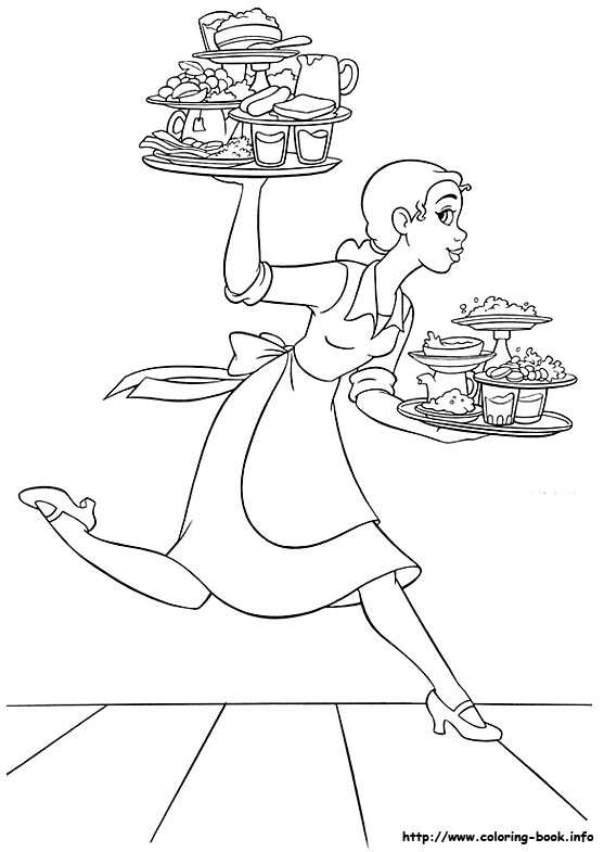 Tiana waiter Coloring Pages - Tiana Coloring Pages - Coloring Pages For  Kids And Adults