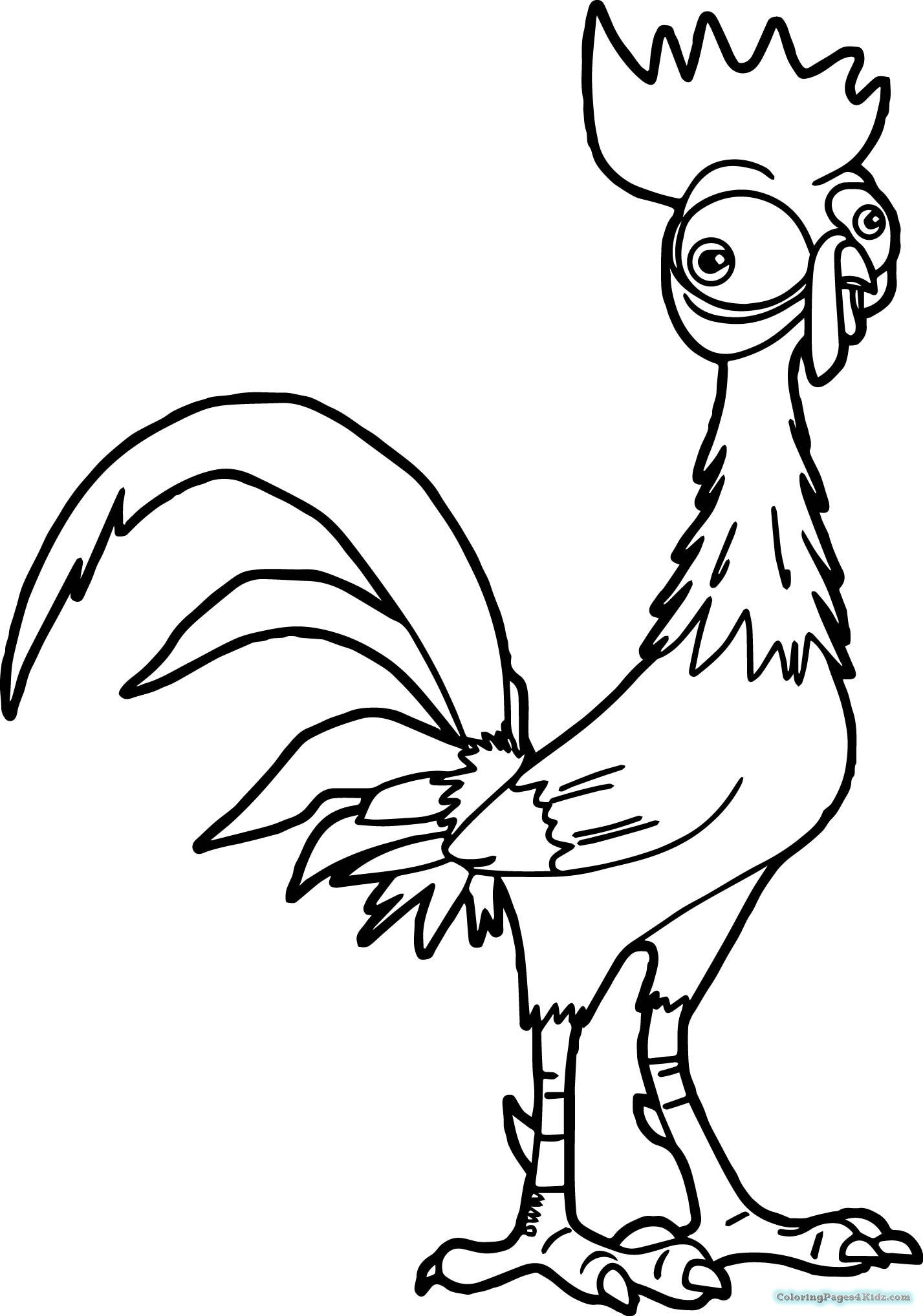 Image result for hei hei rooster black and white | Moana coloring pages,  Disney coloring pages, Moana coloring