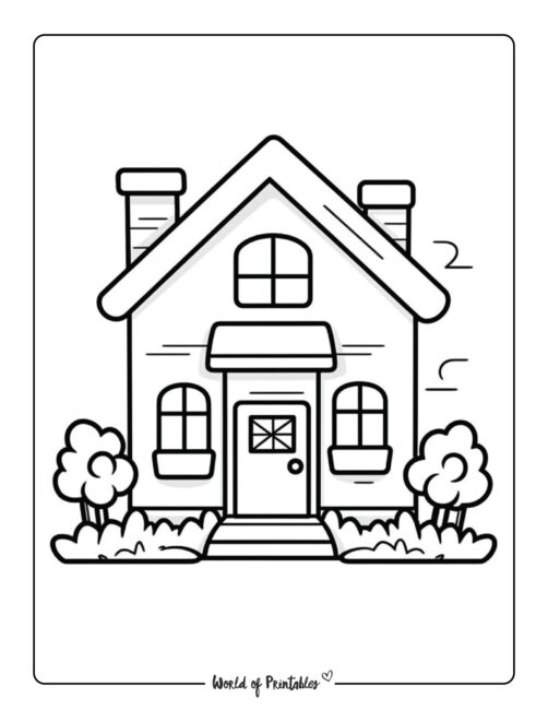 House Coloring Pages For Kids & Adults ...