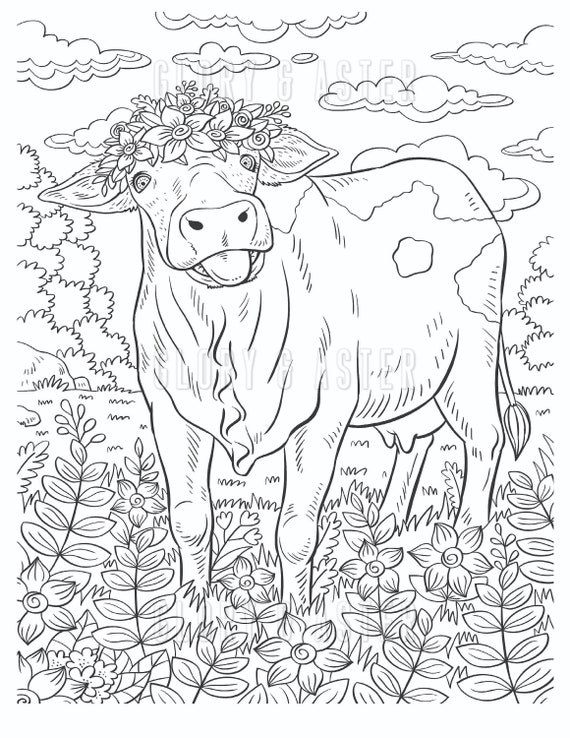 Cow Printable Coloring Page Adult ...