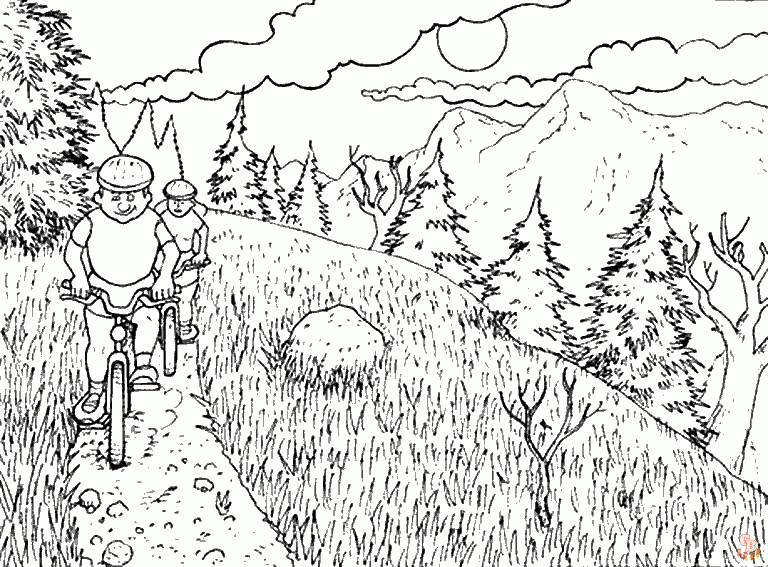 Discover the Beauty of Mountain Coloring Pages - GBcoloring