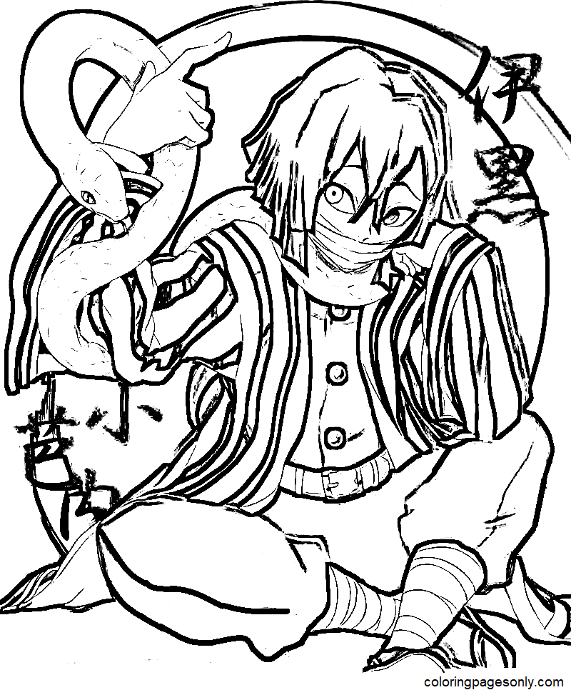 Iguro Obanai Coloring Pages Printable ...