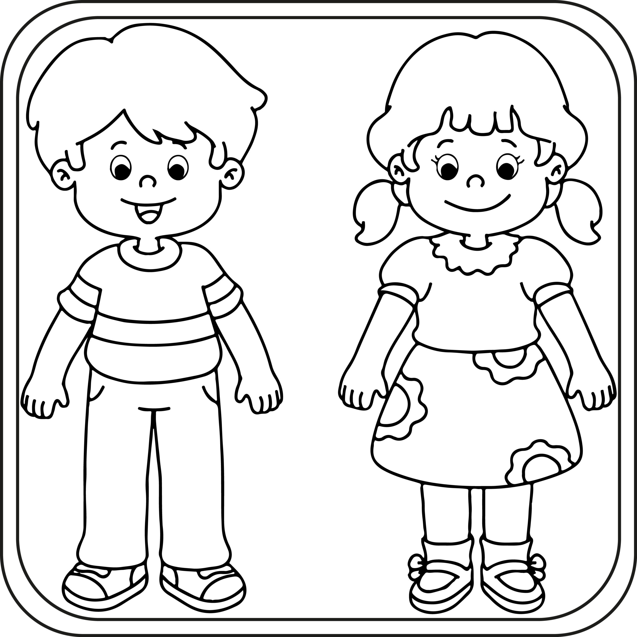 Girls and Boys Coloring Pages Preschool ...