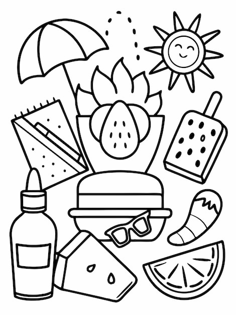 Summer Coloring Pages Printable Vectors ...