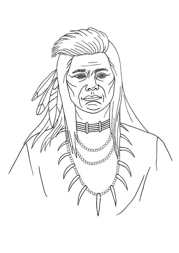 Coloring page native american - img 18246.