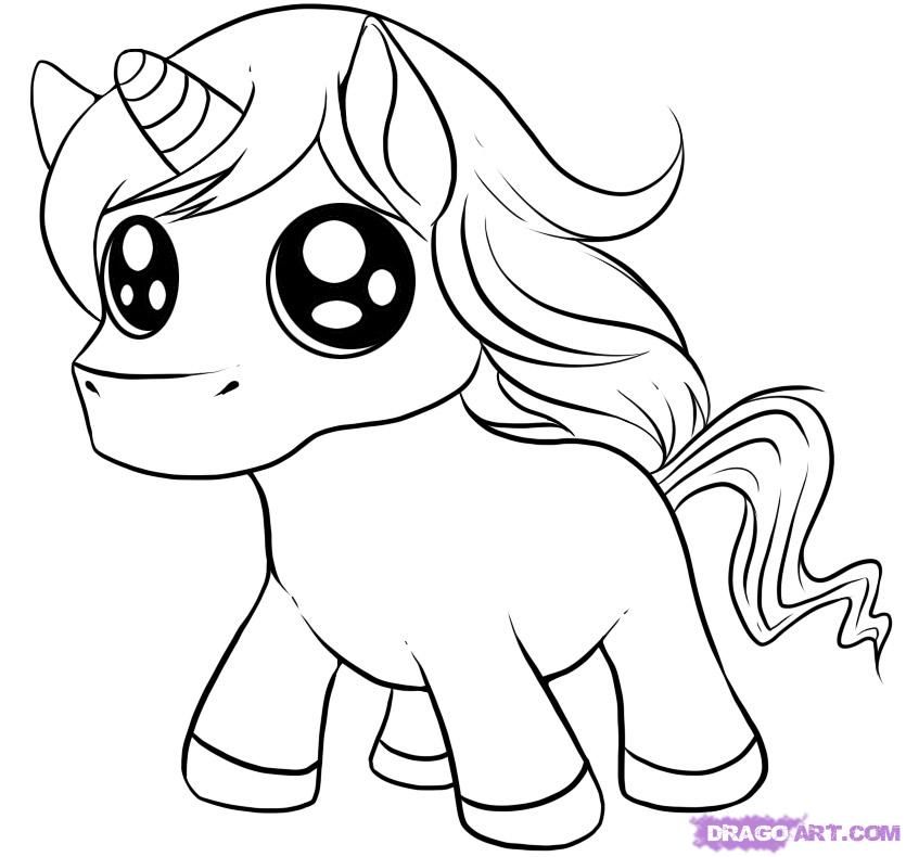 Cutebabu Cartoon Unicorn Coloring Pages | Printable Coloring Pages