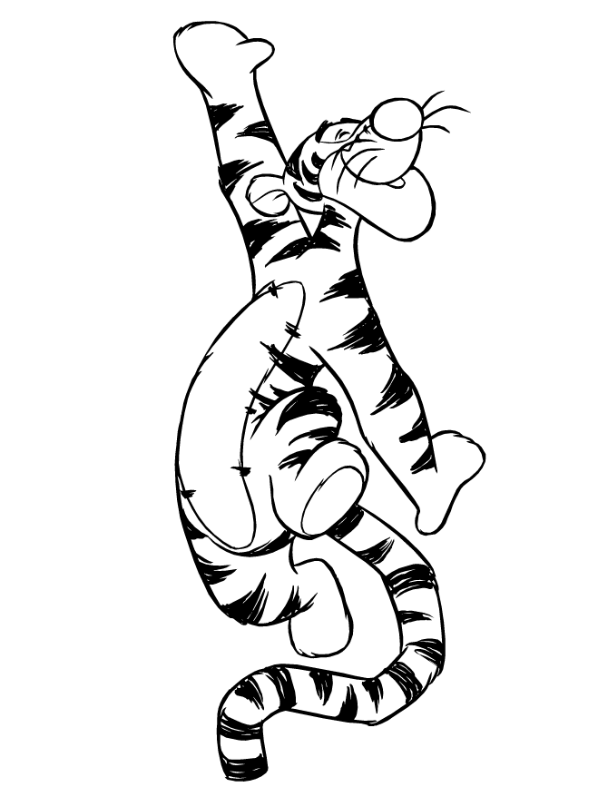 bouncing tigger Colouring Pages