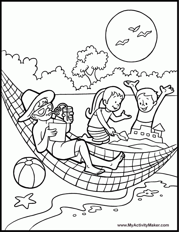 Seasons coloring pages for kids – Summer | coloring pages