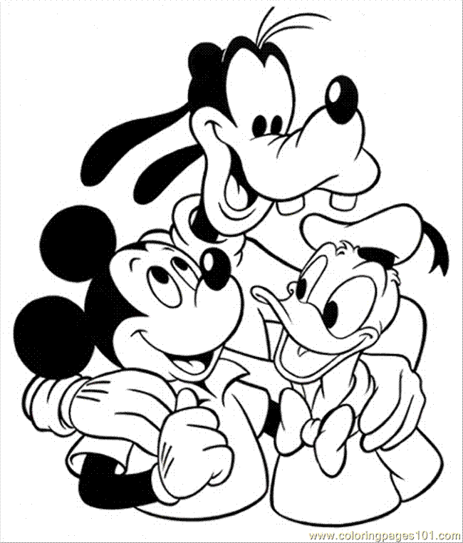 Coloring Pages Mickey Goofy Donald (Cartoons > Others) - free 