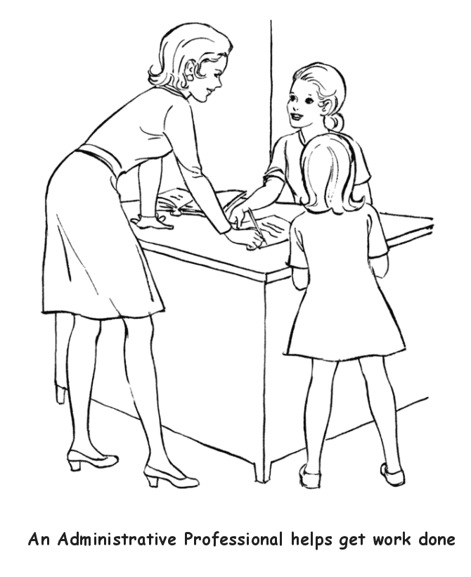 Labor Day Coloring Pages - Administrative Professional | HonkingDonkey