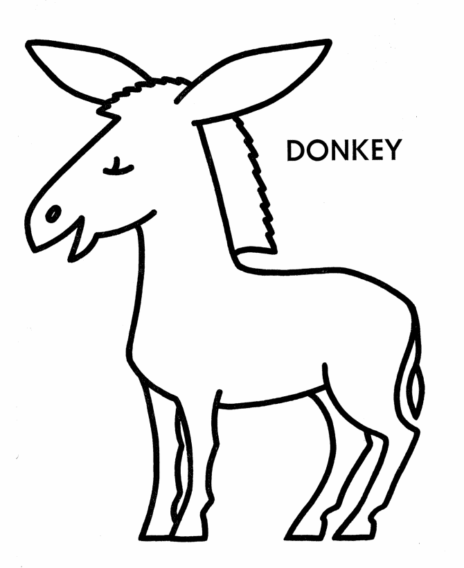farm animal coloring pages printable donkey outline page 