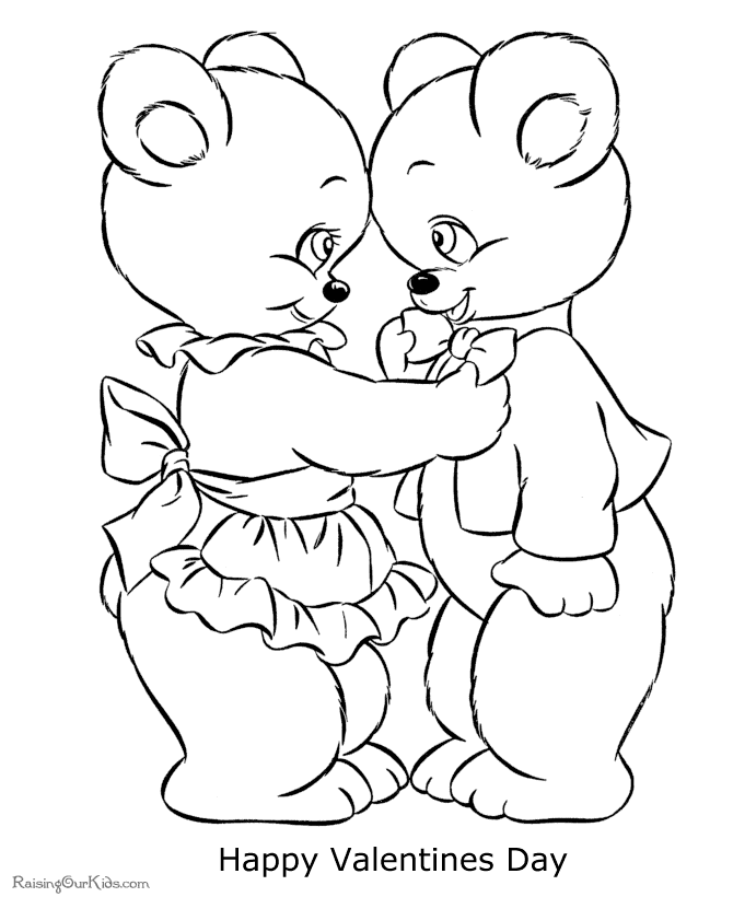 valentine bear coloring pages