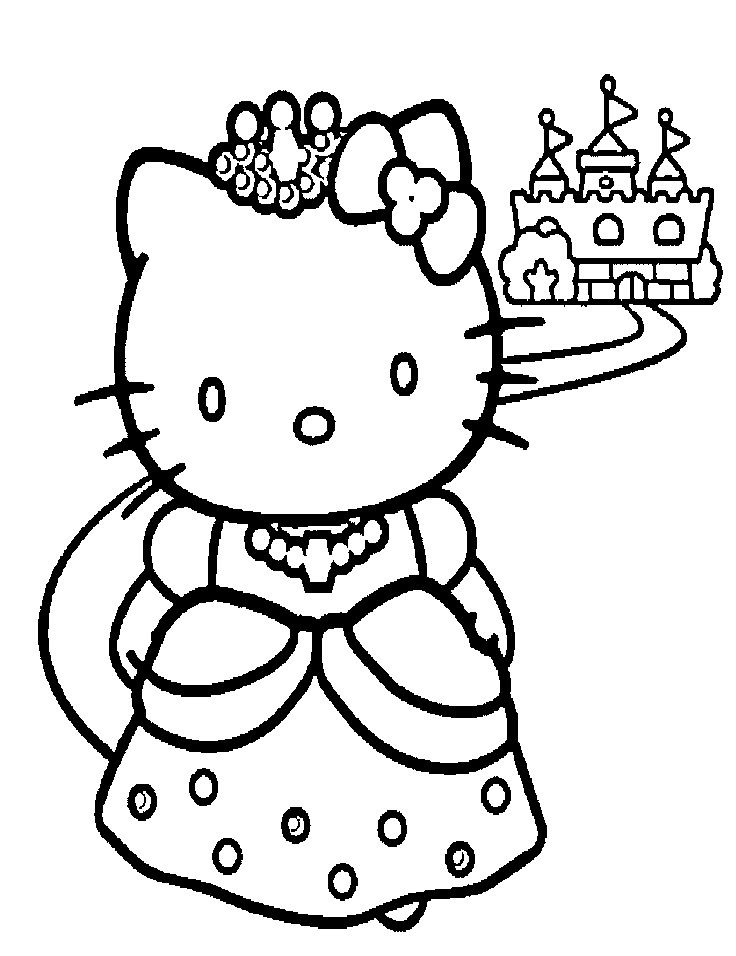 Print Princess Hello Kitty Coloring Pages Or Download Princess 