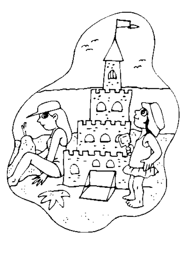 sand castle coloring sheet homeschool helper