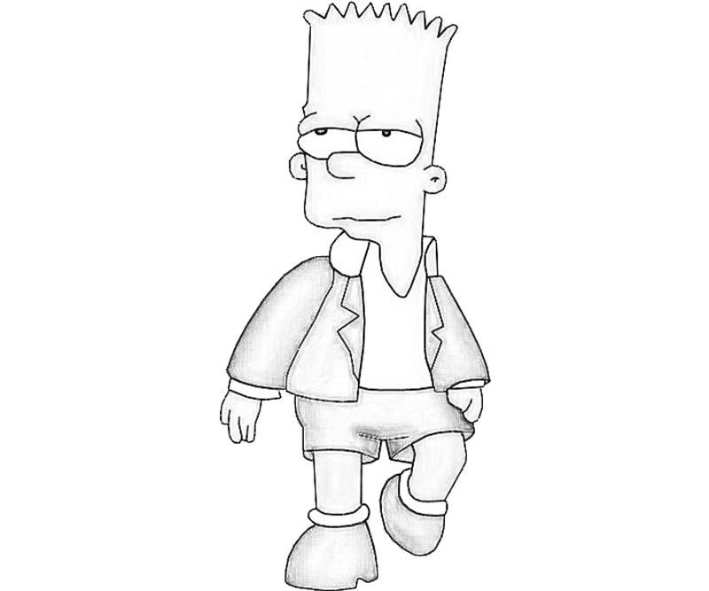 bart simpson coloring page the simpsons pages - Quoteko.