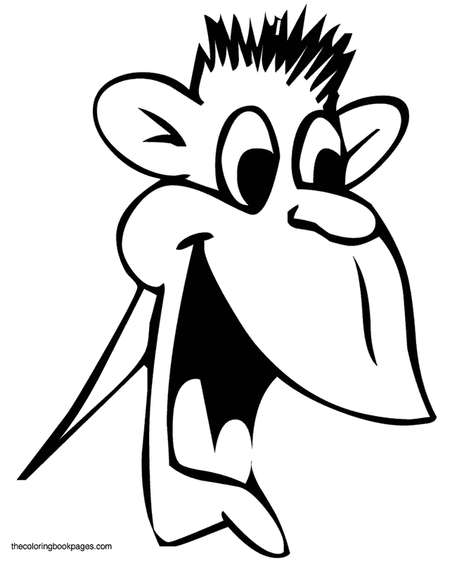 monkey faces Colouring Pages