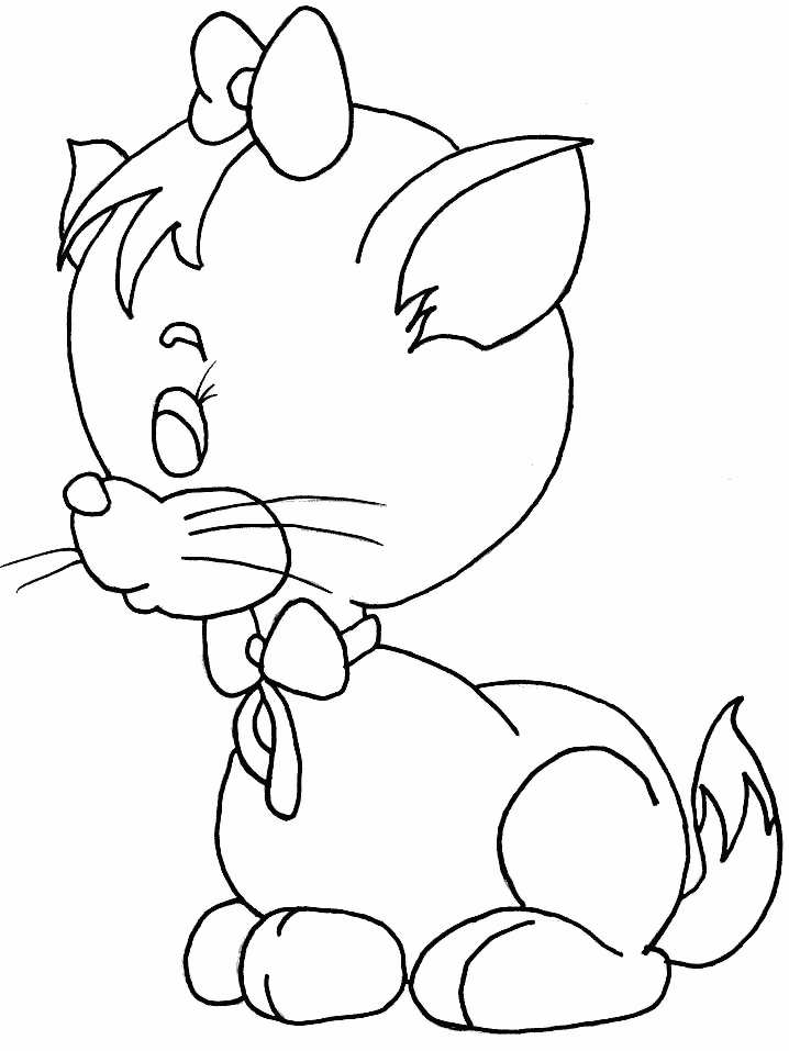 cute coloring pages of baby cat animals - KidsColoringPics.