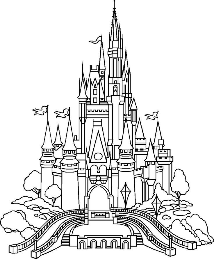Castle of Disney World Line Drawing | Drawing+Painting Inspiration | …