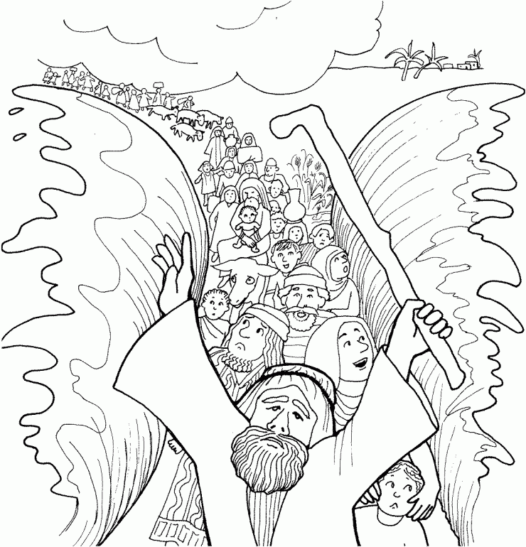 Moses Coloring Pages Red Sea Crossing | Online Coloring Pages