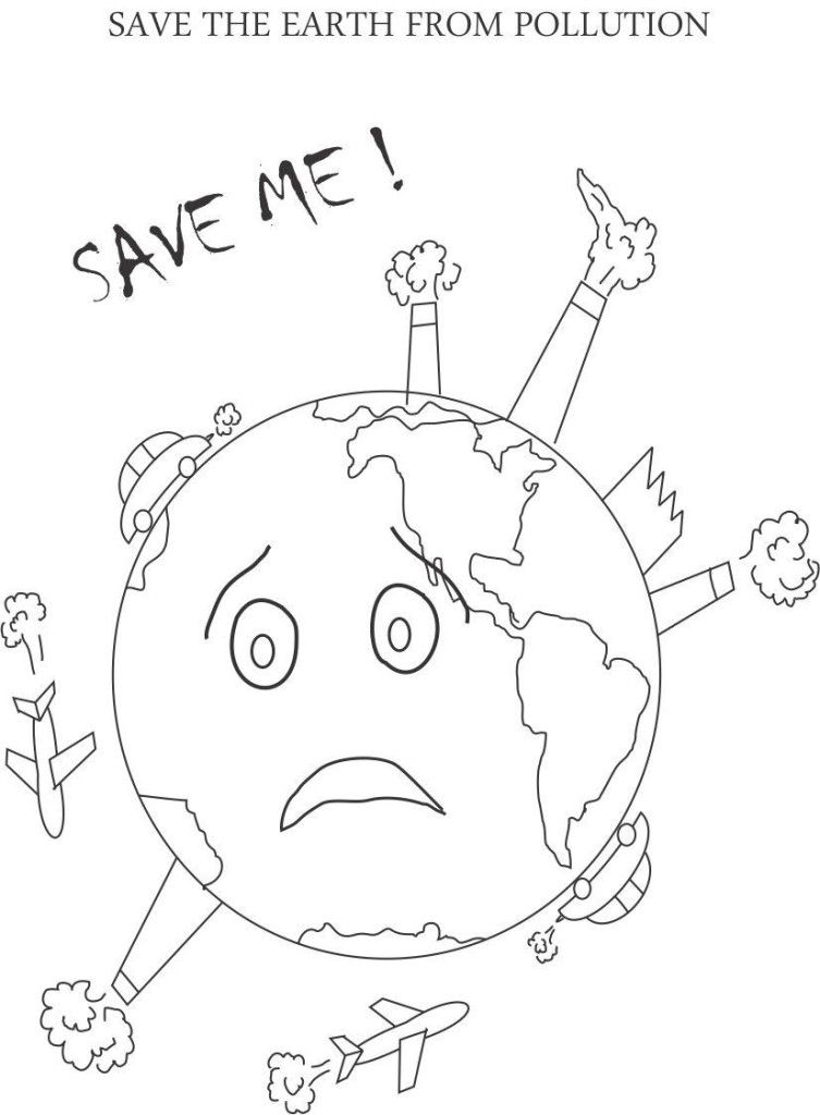 Pollution Printable Coloring Page For Kids Earth Day Pages 