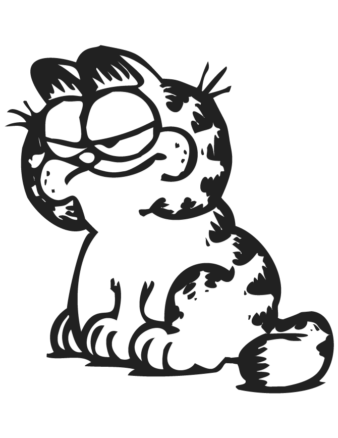 Sleepy Garfield Coloring Page | Free Printable Coloring Pages