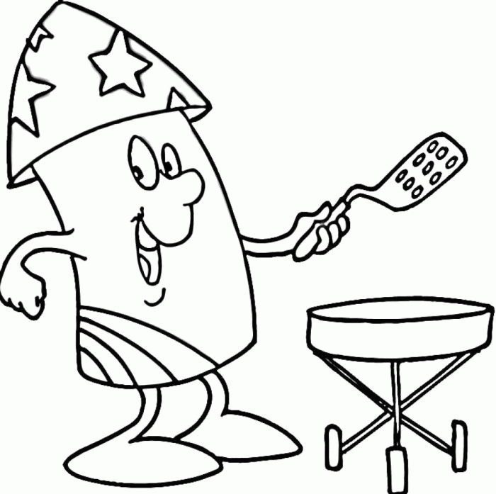 Funny Firework On 4th Of July Coloring Pages - Fourth Of July 