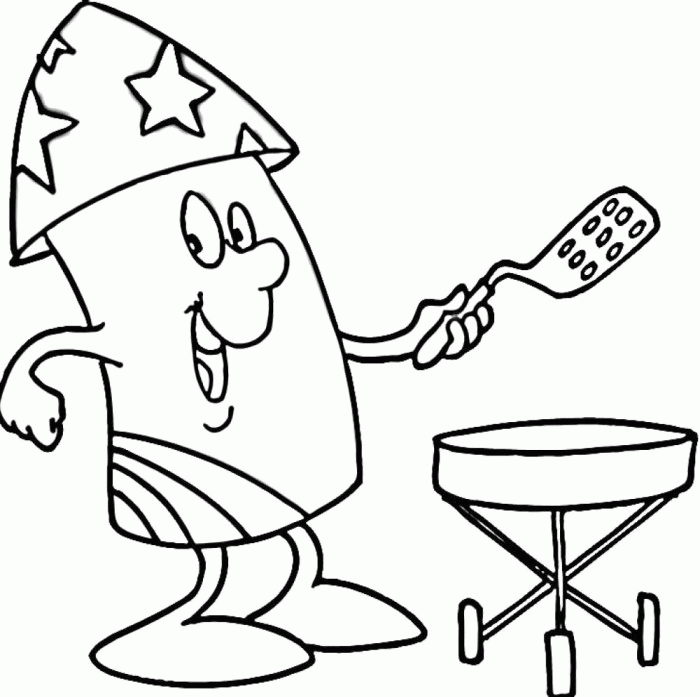 Funny Firework On 4th Of July Coloring Pages - Fourth Of July