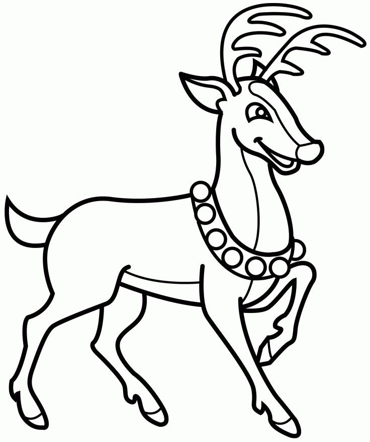 Related Pictures Coloring Page Funny Christmas Reindeers Coloring 