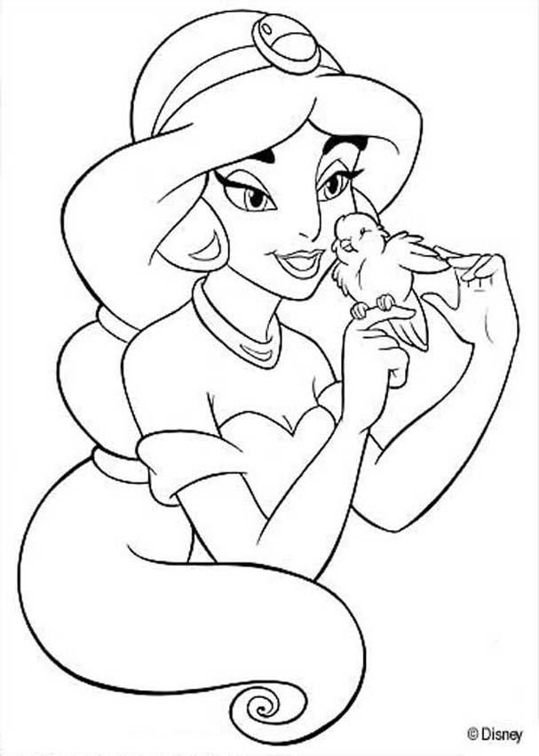 Aladdin coloring pages - Dancing princess Jasmine
