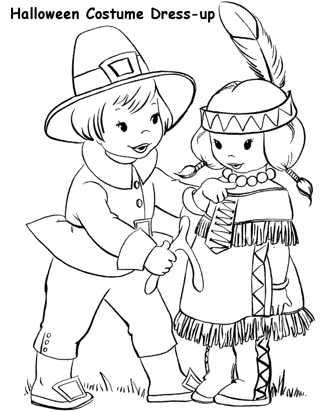 Dress Up For Halloween Coloring Page: Dress Up For Halloween 