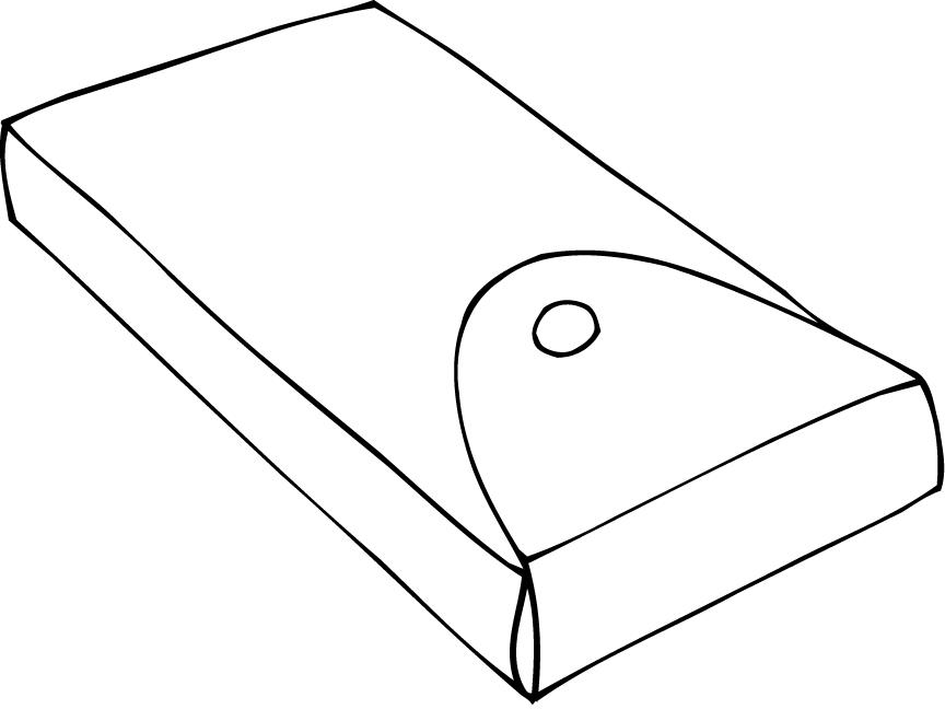 printable outline of a pencil box for kids - Coloring Point